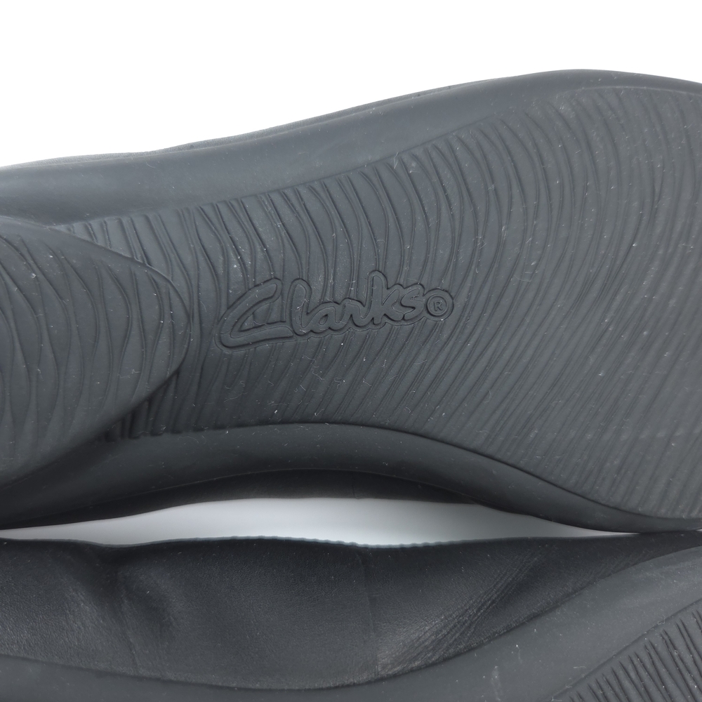 Clarks Sara Willow Black Leather Ballet Flats W 9 - Picture 10 of 14